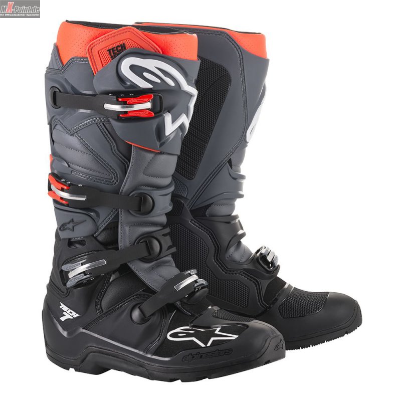 Alpinestars Tech 7 Enduro Boot Grey Red Fluo, 369,00