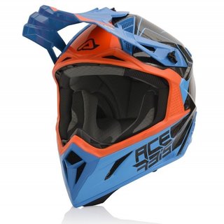 Acerbis Helm Carbon Steel orange-blau 